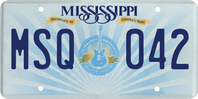 MS license plate MSQ042