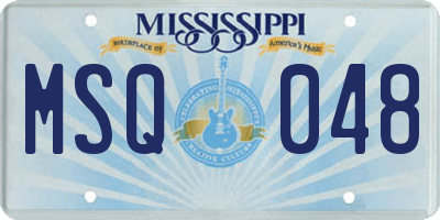 MS license plate MSQ048