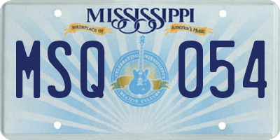 MS license plate MSQ054