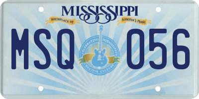 MS license plate MSQ056