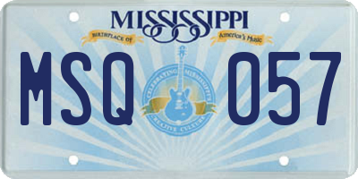 MS license plate MSQ057