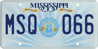 MS license plate MSQ066