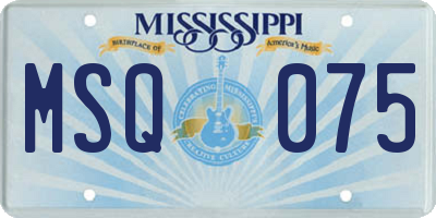 MS license plate MSQ075