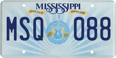 MS license plate MSQ088