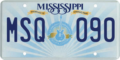 MS license plate MSQ090