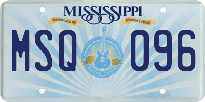 MS license plate MSQ096