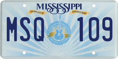 MS license plate MSQ109