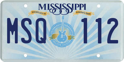 MS license plate MSQ112
