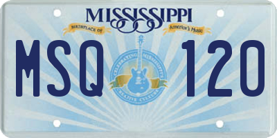MS license plate MSQ120