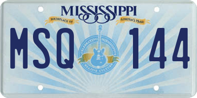 MS license plate MSQ144