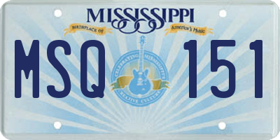 MS license plate MSQ151