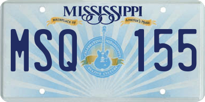MS license plate MSQ155