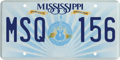 MS license plate MSQ156