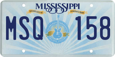 MS license plate MSQ158