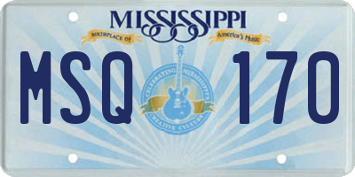 MS license plate MSQ170