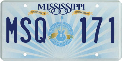 MS license plate MSQ171