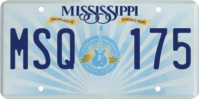MS license plate MSQ175
