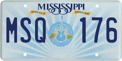 MS license plate MSQ176