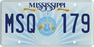 MS license plate MSQ179