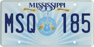 MS license plate MSQ185