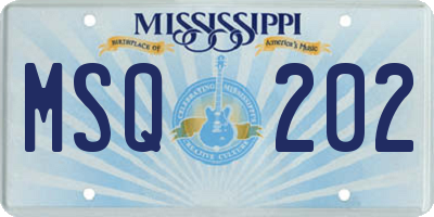 MS license plate MSQ202