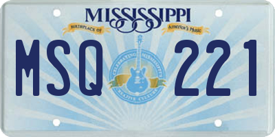 MS license plate MSQ221