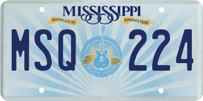 MS license plate MSQ224