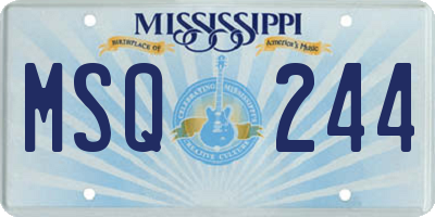 MS license plate MSQ244