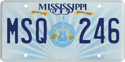 MS license plate MSQ246