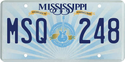 MS license plate MSQ248