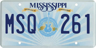 MS license plate MSQ261