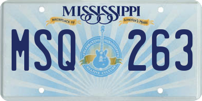 MS license plate MSQ263