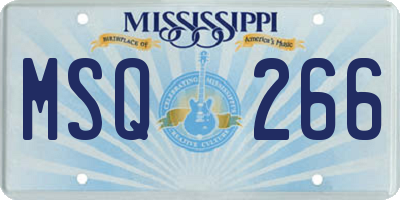 MS license plate MSQ266