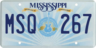 MS license plate MSQ267