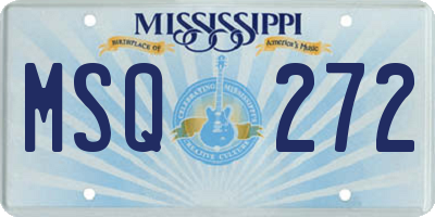 MS license plate MSQ272