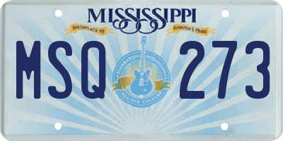 MS license plate MSQ273