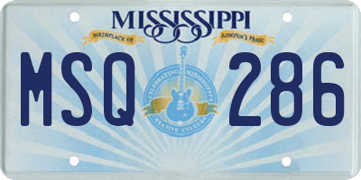 MS license plate MSQ286