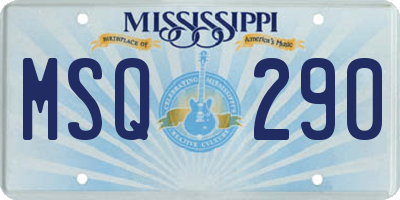 MS license plate MSQ290