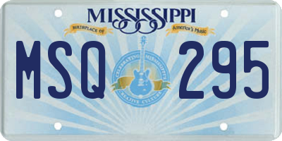 MS license plate MSQ295