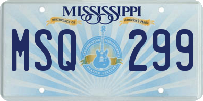 MS license plate MSQ299