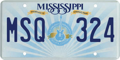 MS license plate MSQ324