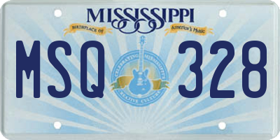 MS license plate MSQ328