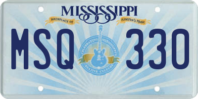 MS license plate MSQ330
