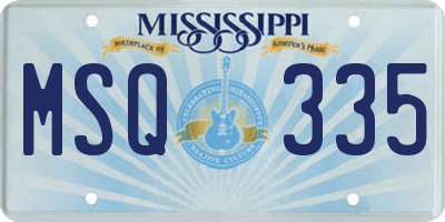 MS license plate MSQ335