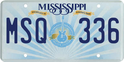 MS license plate MSQ336