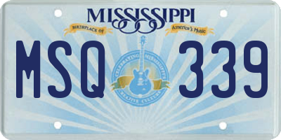 MS license plate MSQ339