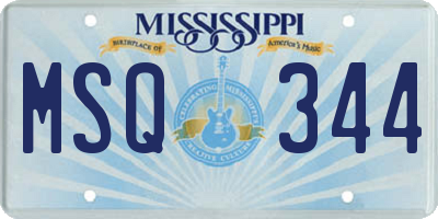 MS license plate MSQ344