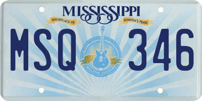 MS license plate MSQ346