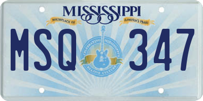 MS license plate MSQ347