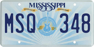 MS license plate MSQ348